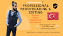 proofread and edit your turkish documents expertly