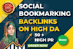 create manually social bookmarking backlinks on high da