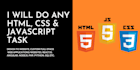 do any HTML, CSS, javascript task