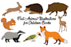 create simple flat realistic vector animal illustrations