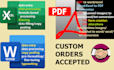 do data entry word excel PDF conversion