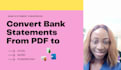 convert bank statement PDF to excel CSV google sheet