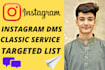 send twitter and instagram dm or direct message