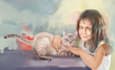 hand paint digital watercolour  head and full body portraits