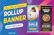 design a creative roll up banner, pull up banner