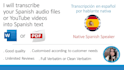 transcribe your spanish audio files or youtube videos to text