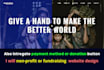 build non profit wordpress website design, charity website, donation website