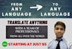 translate your text to any language manually