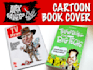 create a cartoon book or magazine cover
