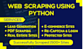 do python web scraping, data scraping, data mining, web scraper