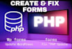 create and fix PHP forms
