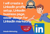 create a linkedin profile setup, business page, cover design