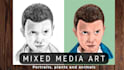 draw a mixed media portrait, animal or other illustration