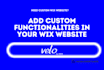 do custom coding, use node js, connect external apis in your wix website by velo