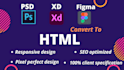 convert psd, figma, ps to html CSS javascript