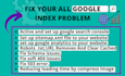 fix google index issues and technical  problems