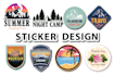 do modern line art logo, silhouette, sticker, and decal