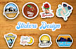 design sticker logo badge label decals and die cut