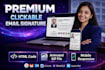 design a premium animated HTML email signature clickable and responsive
