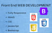 develop front end web using html css js and bootstrap