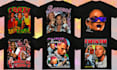design a unique vintage style bootleg rap tee for you