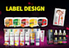 design cosmetic labels, serum, cream, jar, tube, moisturizer