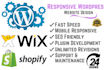 design wordpress wix shopify ecommerce website