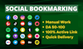 do 300 social bookmarking for high da white hat SEO link building
