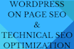 do technical on page seo optimization wordpress website with yoast