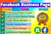 create and setup professional facebook business page, fb fan page