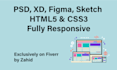 convert PSD, figma, xd, sketch to HTML5 and css3