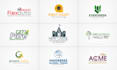 design minimalist, modern, and vintage, business logo with copyrights
