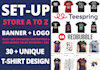 do tshirt design, setup teespring and redbubble store add 300 products