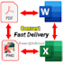 convert PDF to word or excel, image to PDF, word to excel