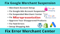 fix google merchant center suspension and misrepresentation