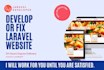 fix or develop laravel website as an expert PHP laravel developer