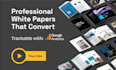 design professional white paper that converts trackable in google analytics