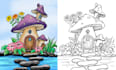 draw coloring book pages or books for children