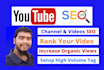 do best youtube video SEO and advance channel optimization for organic growth
