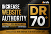 increase your website dr domain rating 70