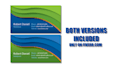create 2 professional  business cards with a clean green and blue template