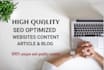 create SEO optimized website content for you in 24hrs