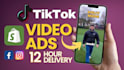 create tiktok video ads and facebook video ads for dropshipping