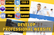 design responsive website in html, css, javascript, and PHP