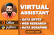 be a virtual assistant for data entry and web research