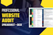 do professional technical SEO audit and recommend actions for each page