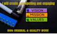 write compelling mission and vision statement for your business