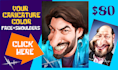 draw premium caricature full color