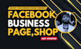 create setup manage facebook business page, fanpage, fbshop