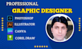 do your graphic design in adobe illustrator, photoshop